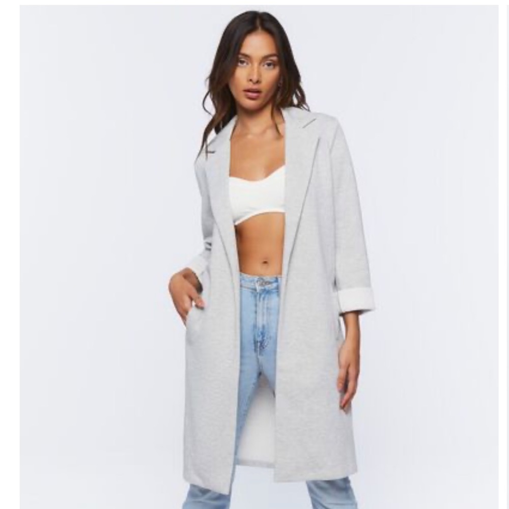 Forever21 Fleece Longline Blazer